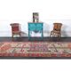 Vintage Turkish hand-knotted wool cotton beige runner rug  114x362