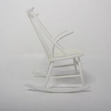 Rocking-chair en hêtre, Illum Wikkelsø, N. Eilersen, Danemark, 1960