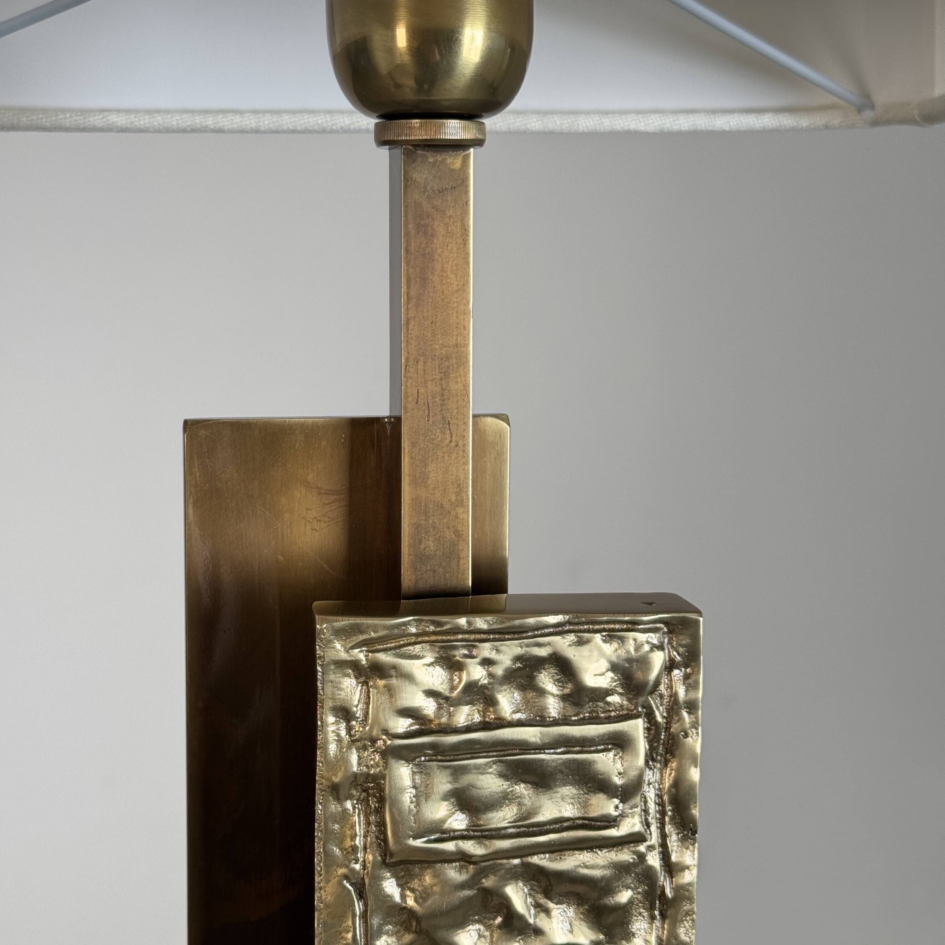 Pair of Dioniso Table Lamps in Marble and Brass by Angelo Brotto, Esperia