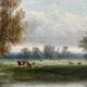 Painting old animated landscape Theodore Ghirardi nineteenth