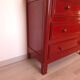 Commode 3 tiroirs rouge laqué – charme et caractère unique