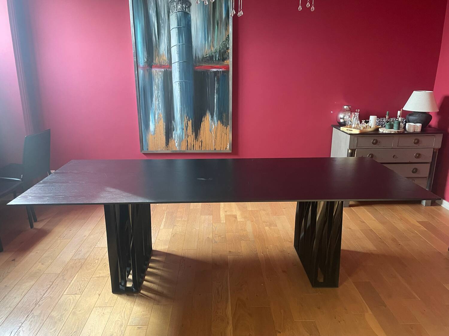 Italian design black beech table