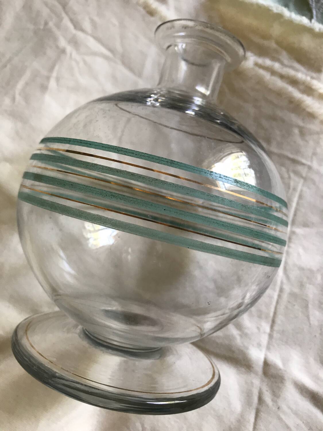 Art Deco carafe with gold trim