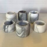 Six marble candlesticks