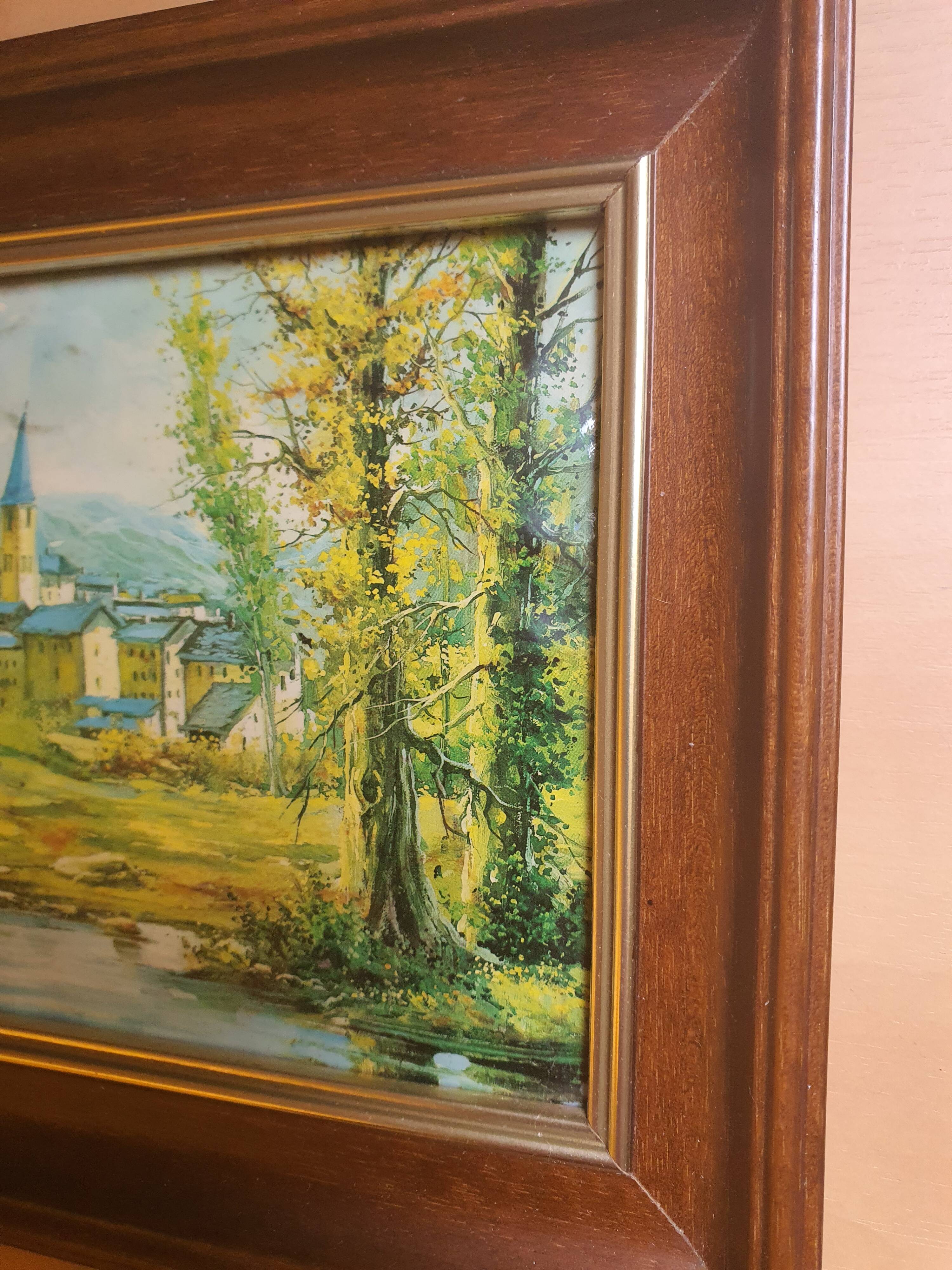 Village and forest painting