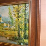 Village and forest painting