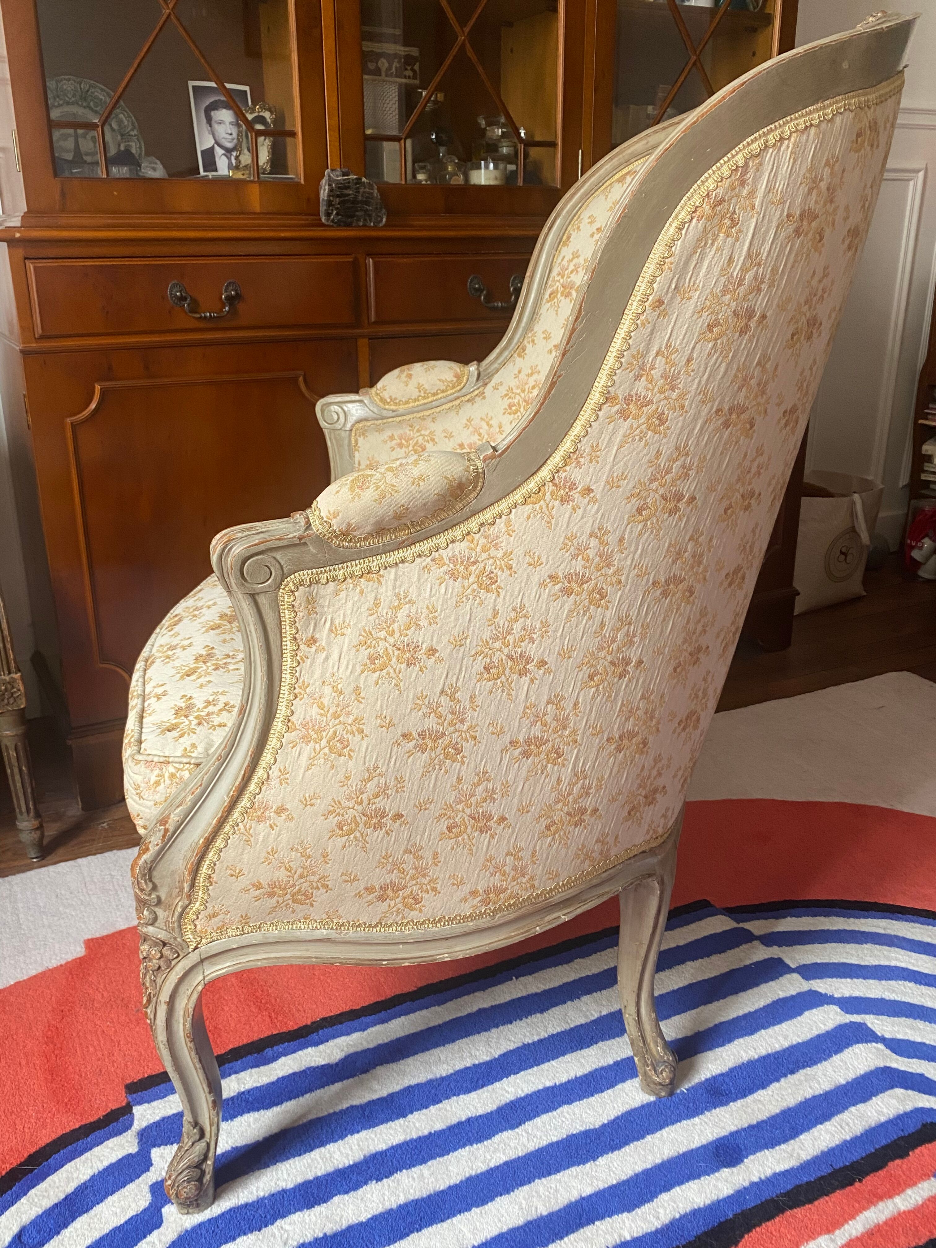 Bergère fauteuil de style Louis XV