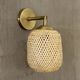 Handmade Gold Rattan Sconce Lamp 16x19Cm