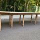 Renovated solid wood banquet dining table with 5 extensions 310cm