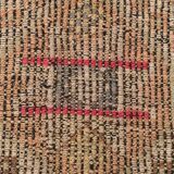 3x9 Faded Brown & Red Geometric Style Rug, Vintage Kilim Rug, 92x280Cm