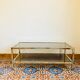 Table low brass and smoked glass 1950