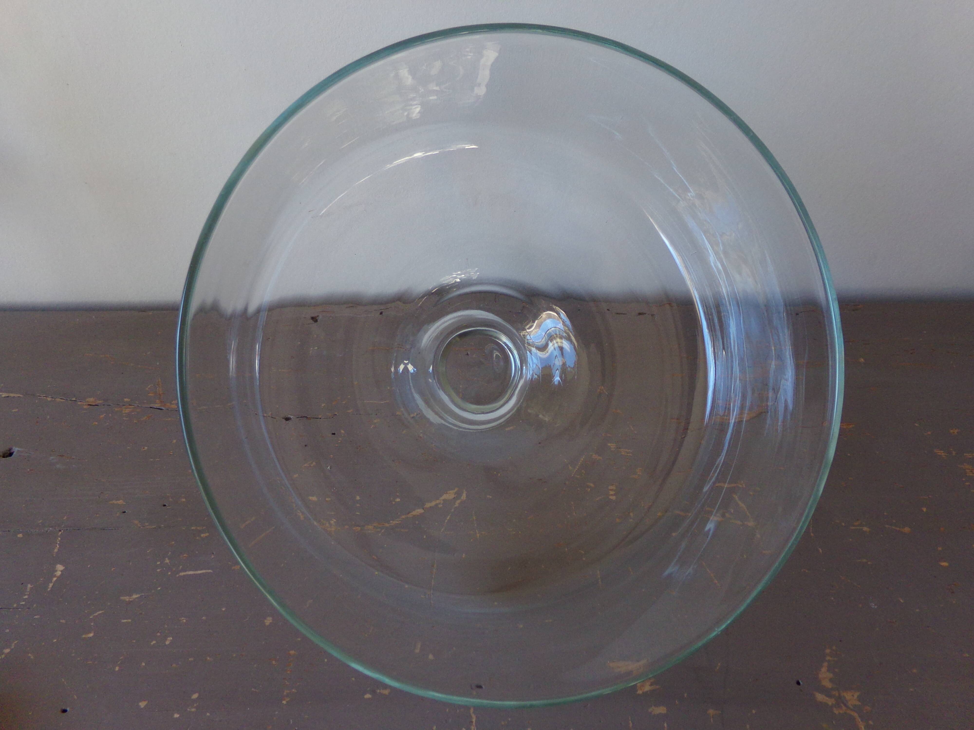 Large old thick glass bell