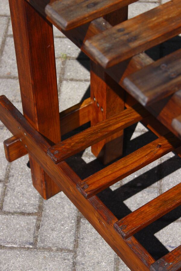 Ancienne table console de ferme en bois massif