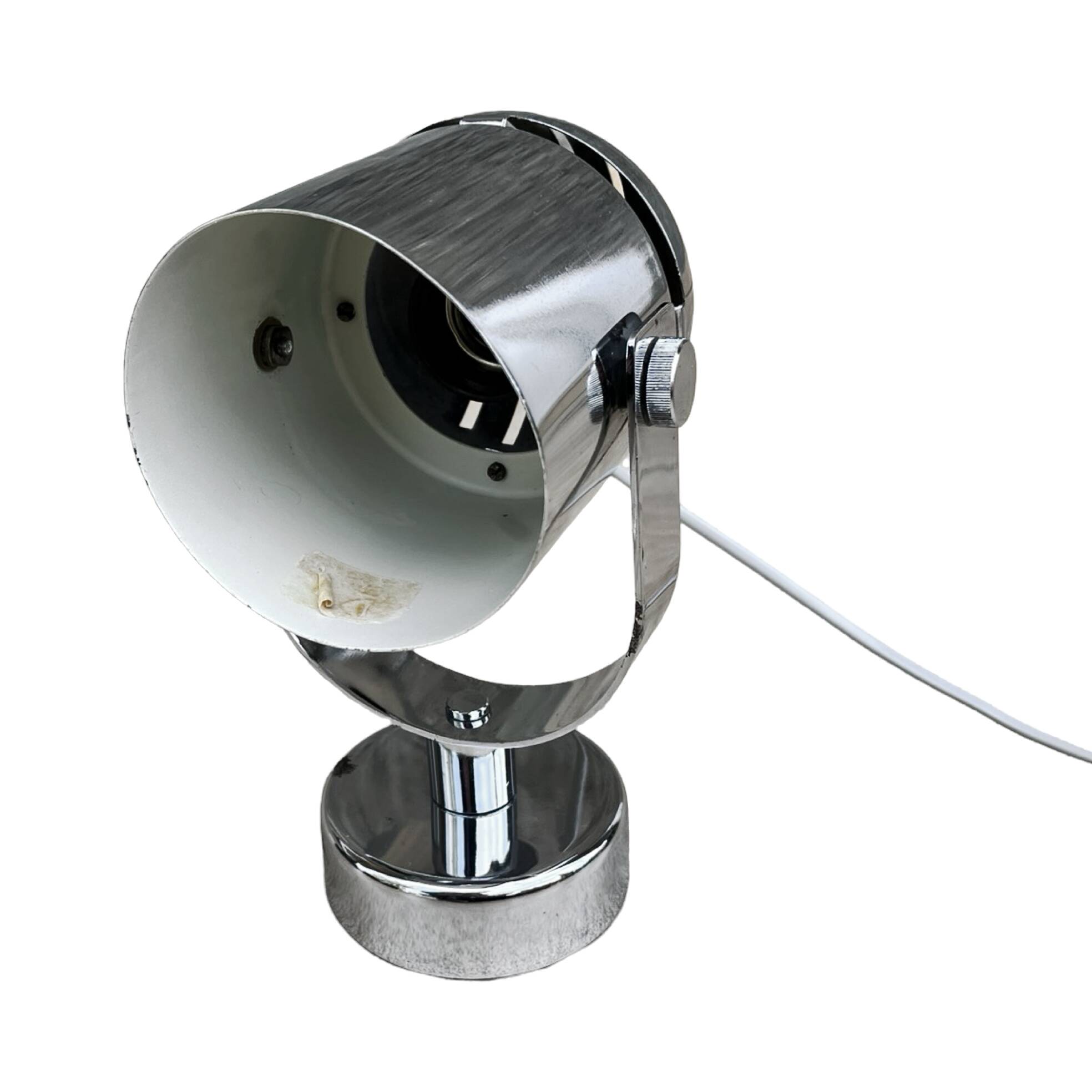 Space age chrome wall lamp, designed by S. Indra, Czechoslovakia, 1970s.