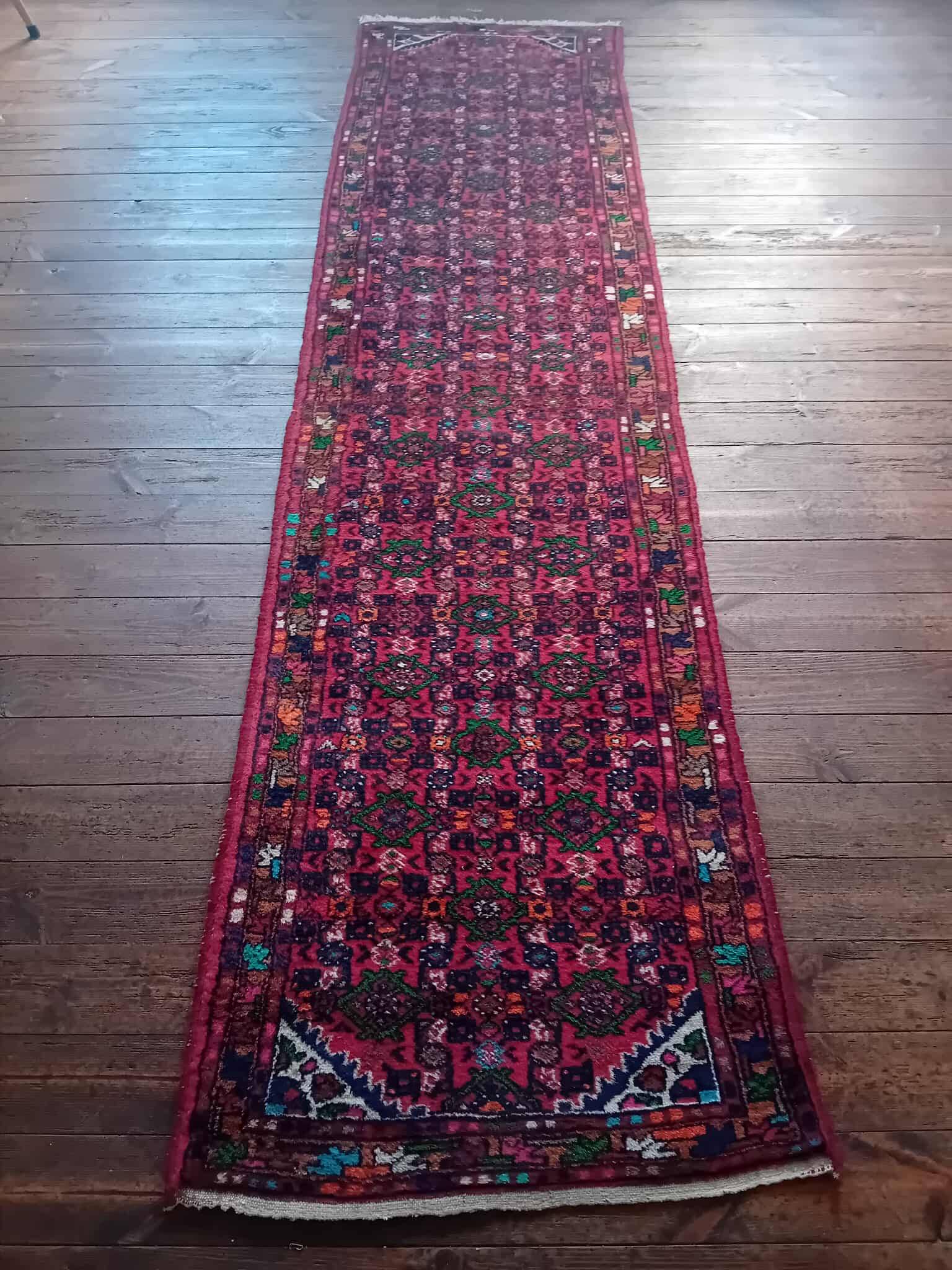 Tapis de couloir Persan Hamadan fait main 292x74cm