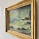 Vintage Seascape Oil Painting of Cornwall with Gold Frame