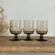 3 “Willem Heesen” smoked glass glasses