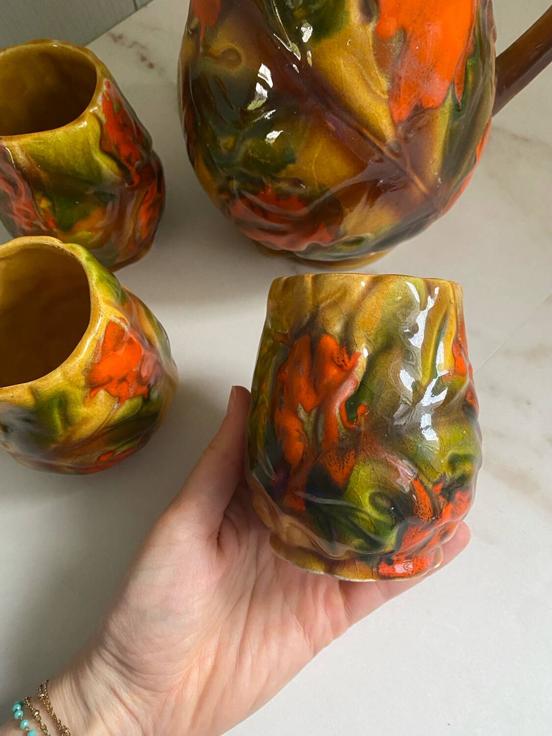 Vintage ceramic cider service