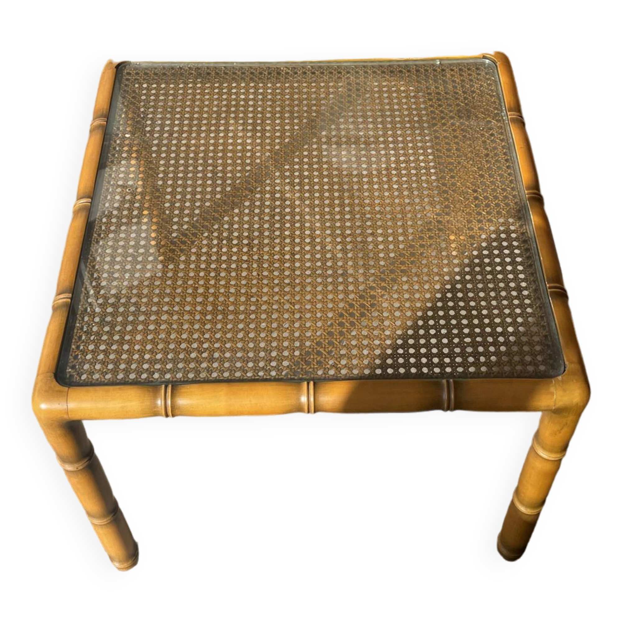 Bamboo and glass table