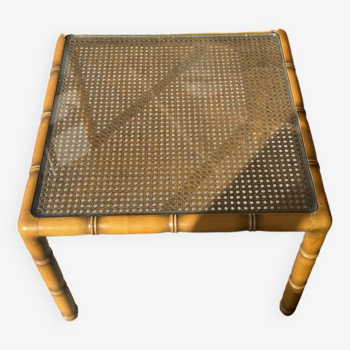 Bamboo and glass table