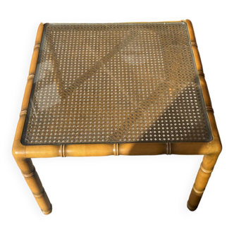 Bamboo and glass table