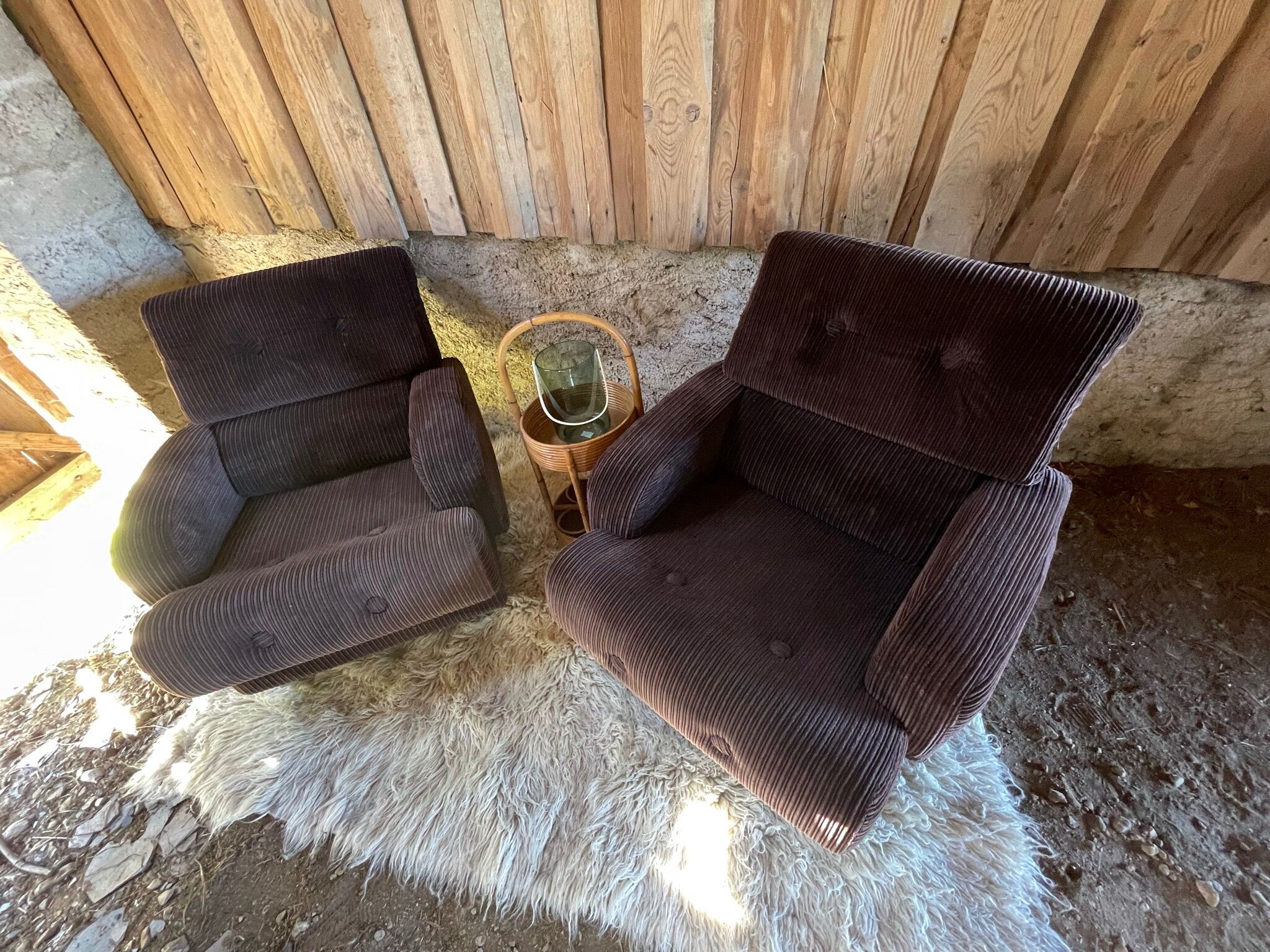 Vintage velvet armchairs