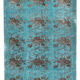 Handmade hi-low pile oriental 1980s 166 cm x 264 cm turquoise rug