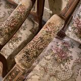 Pair of antique carved wooden armchairs