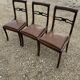 Set of 3 Regency faux leather chairs