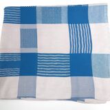 Damask tablecloth with blue and white checkers 1m60 x 1m90