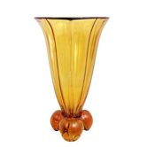 Art Deco amber glass vase 1930