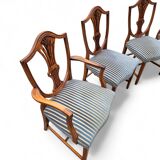 6 x English mahogany Hepplewhite chairs / 1920s