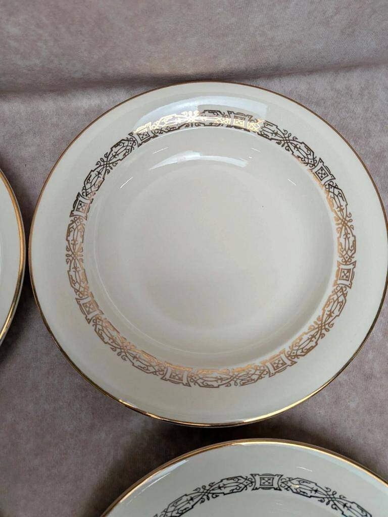 Lot de 6 assiettes creuses Villeroy & Boch – décor doré vintage