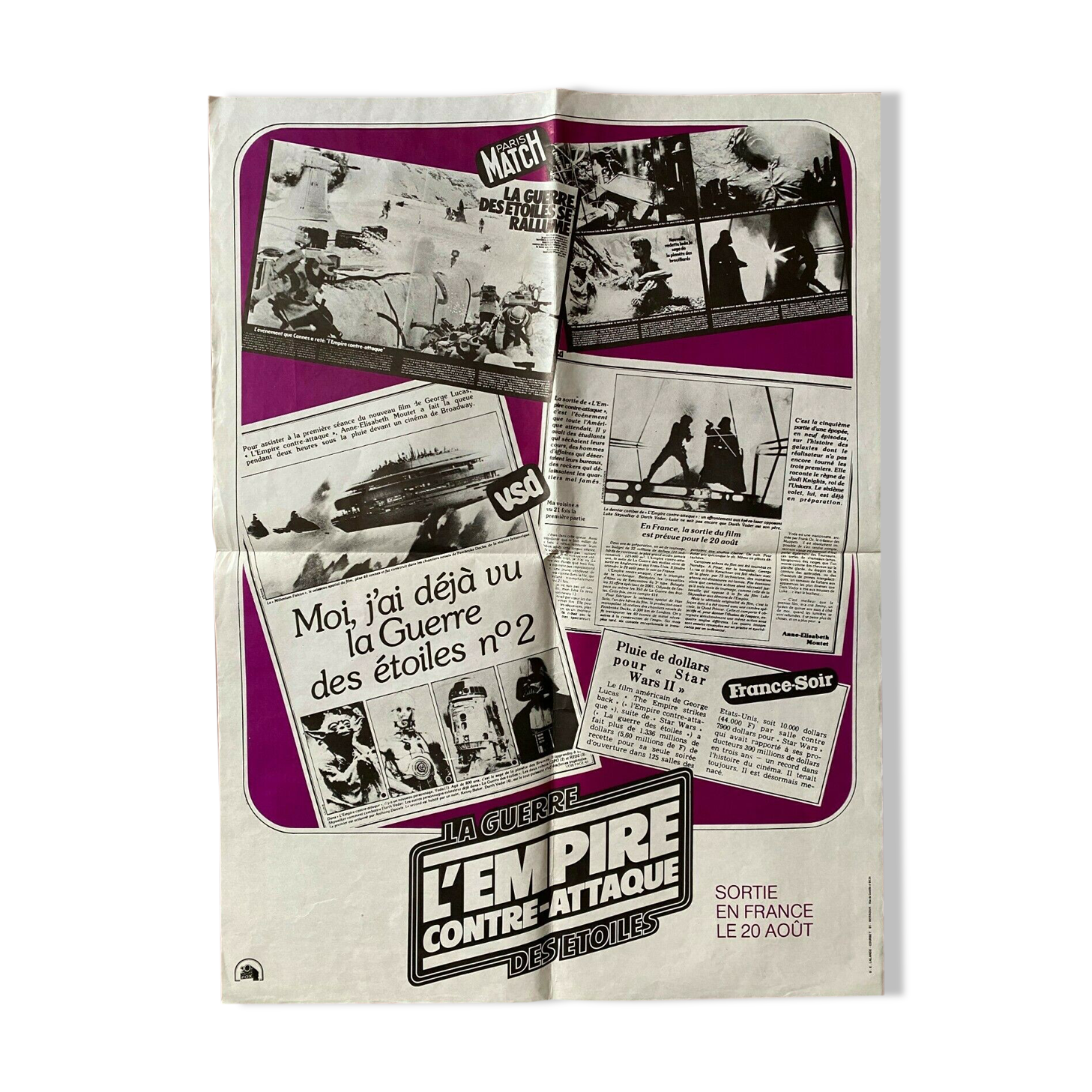 Affiche cinéma originale "L'Empire contre-attaque" Star Wars 60x80cm 1980
