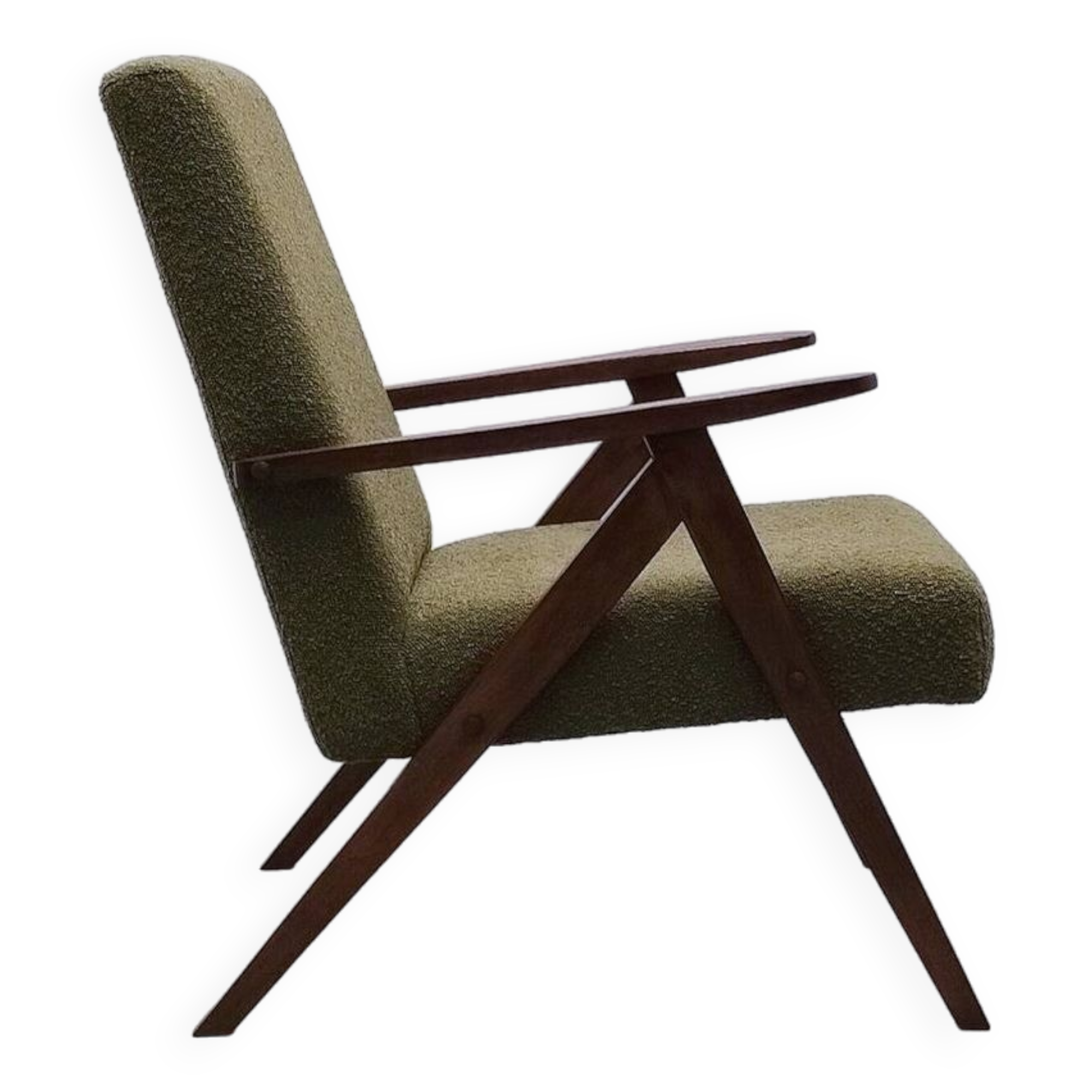 Easy Chair Model B 310 Var in Green Boucle