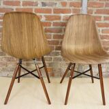 4 chairs in abs, wood and metal