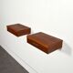 Paire de chevets suspendus scandinave teck 1960s