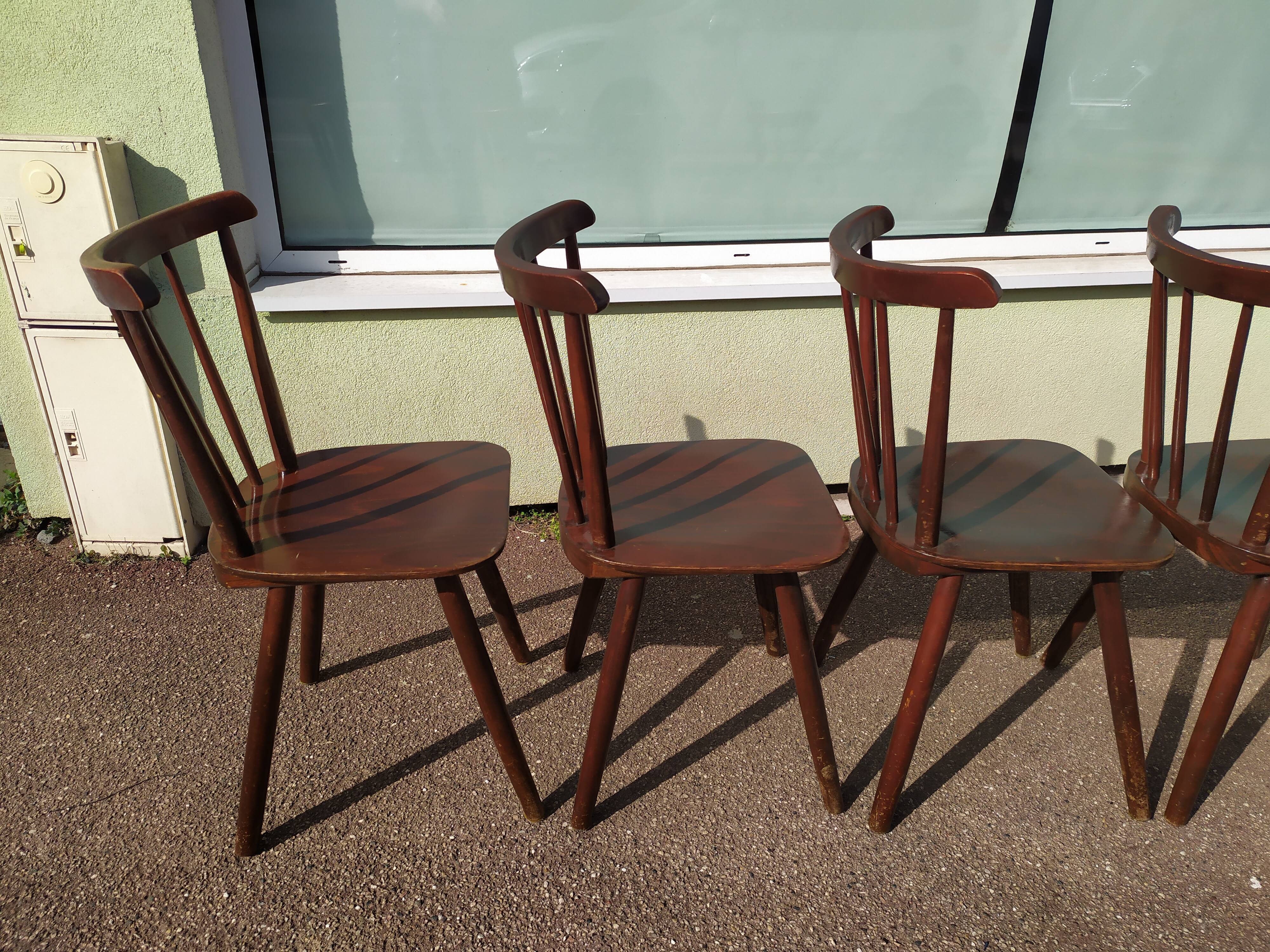 Set of 6 wooden bistro chair - vintage