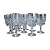 Set of 11 glasses in chiseled ancient rock crystal