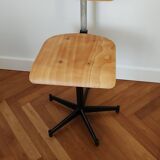 Steel and wood school chair