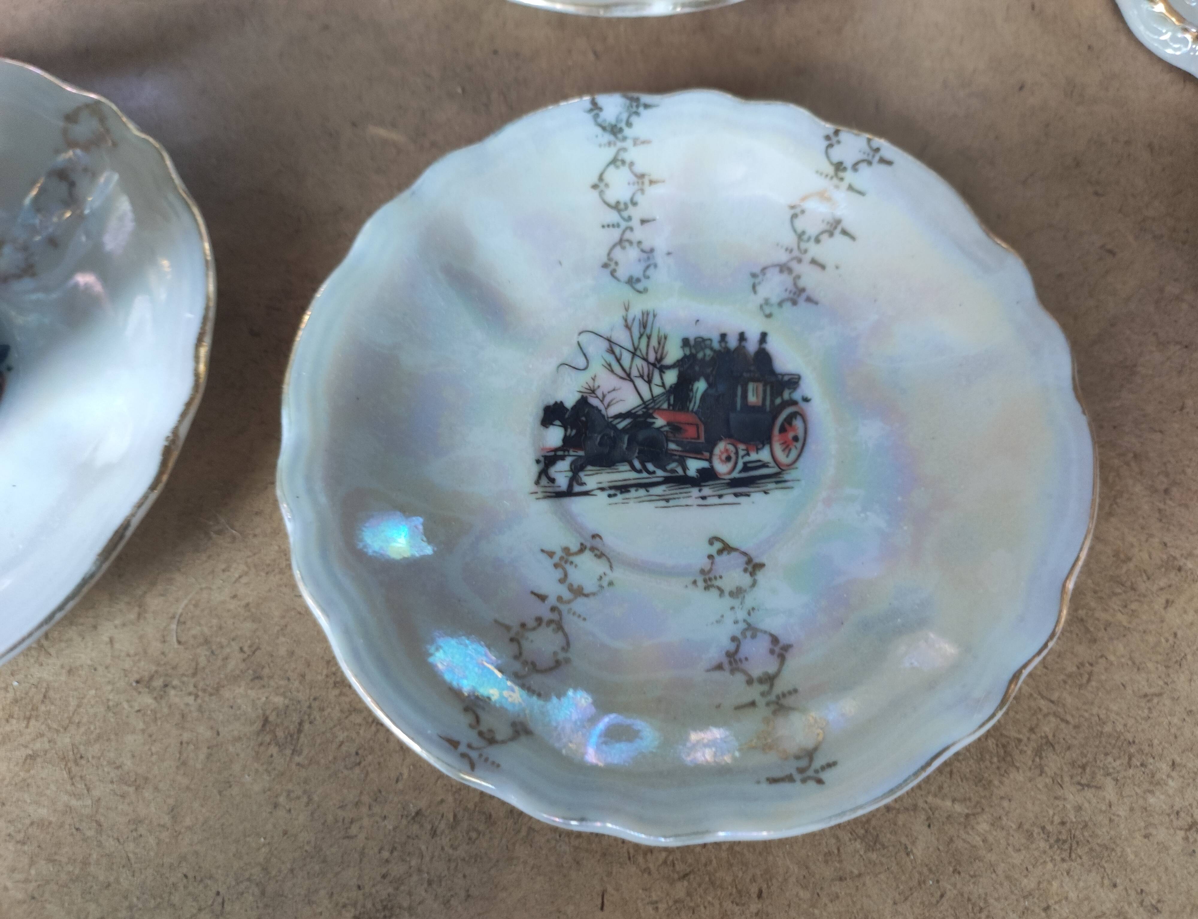 Tea set or pearly white coffee