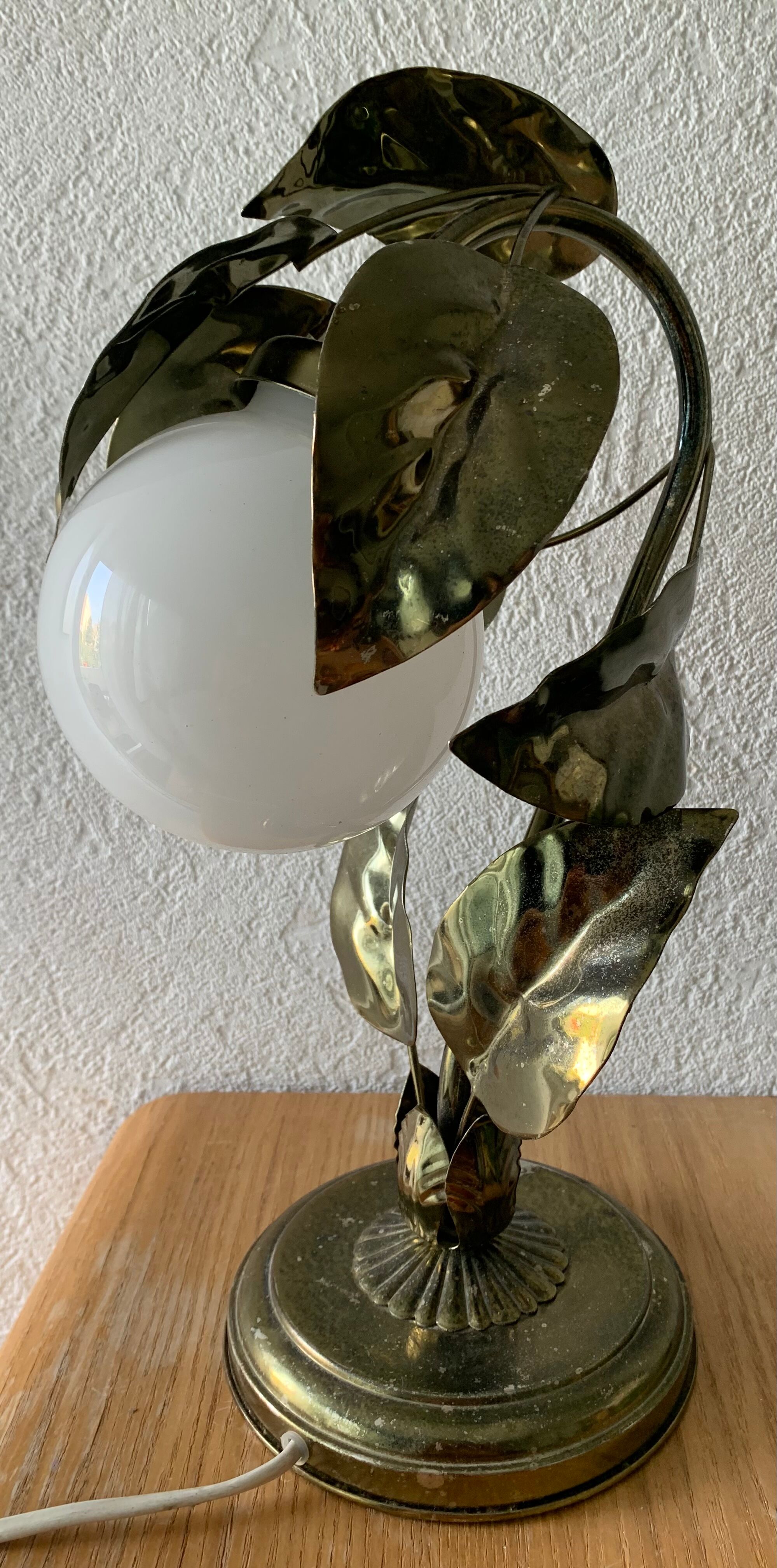 Vintage gilded metal sheet lamp