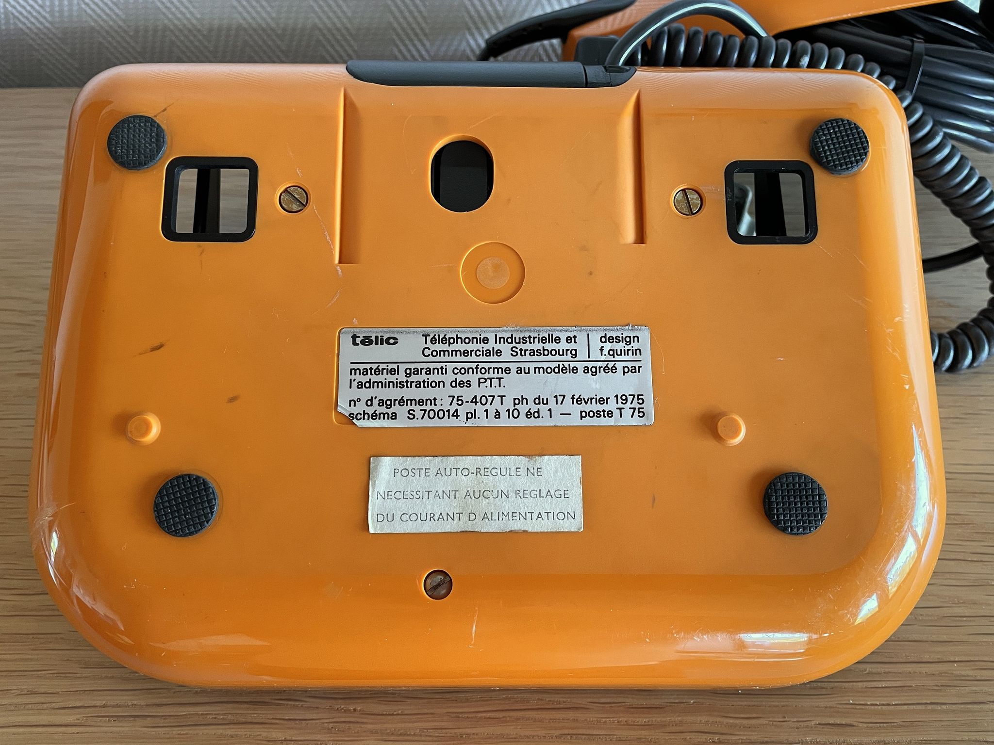 Phone orange pop art vintage telic ptt 1975 design f. quirin