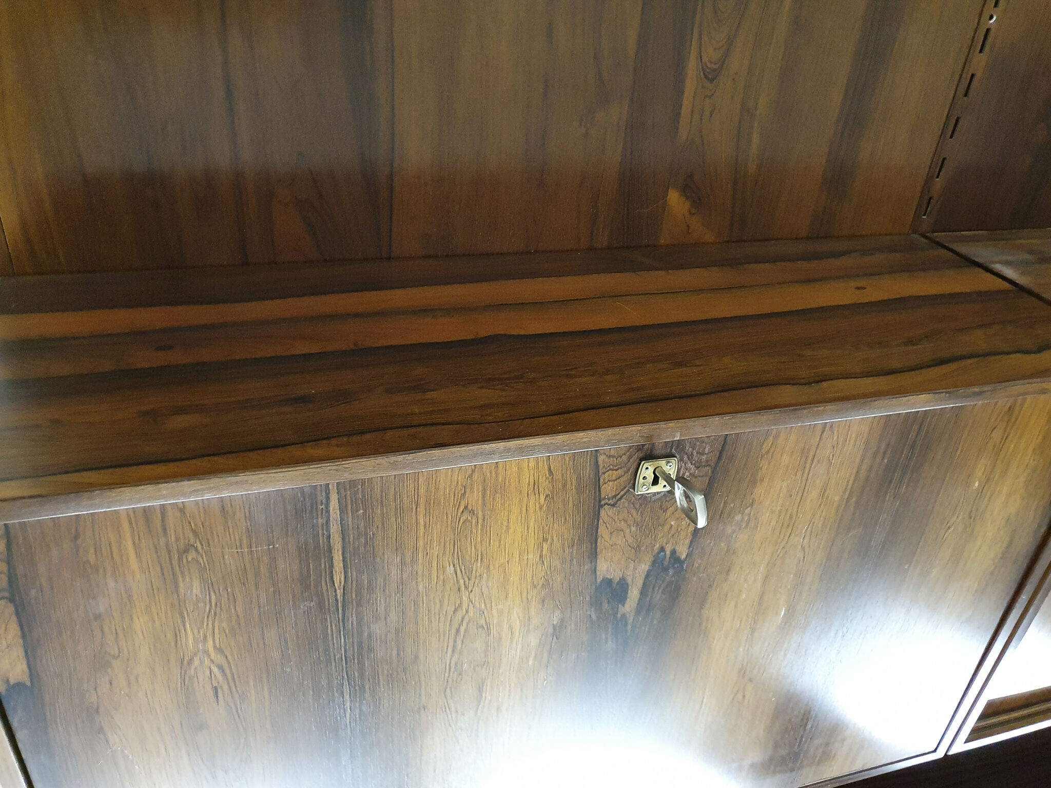 Bibliothèque murale en palissandre par Kai Kristiansen pour Feldballes Mobelfabrik, Danemark années 1950