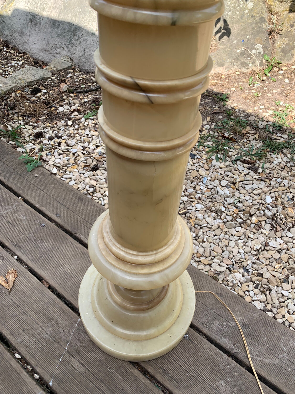 Illuminated alabaster column from the 1950s