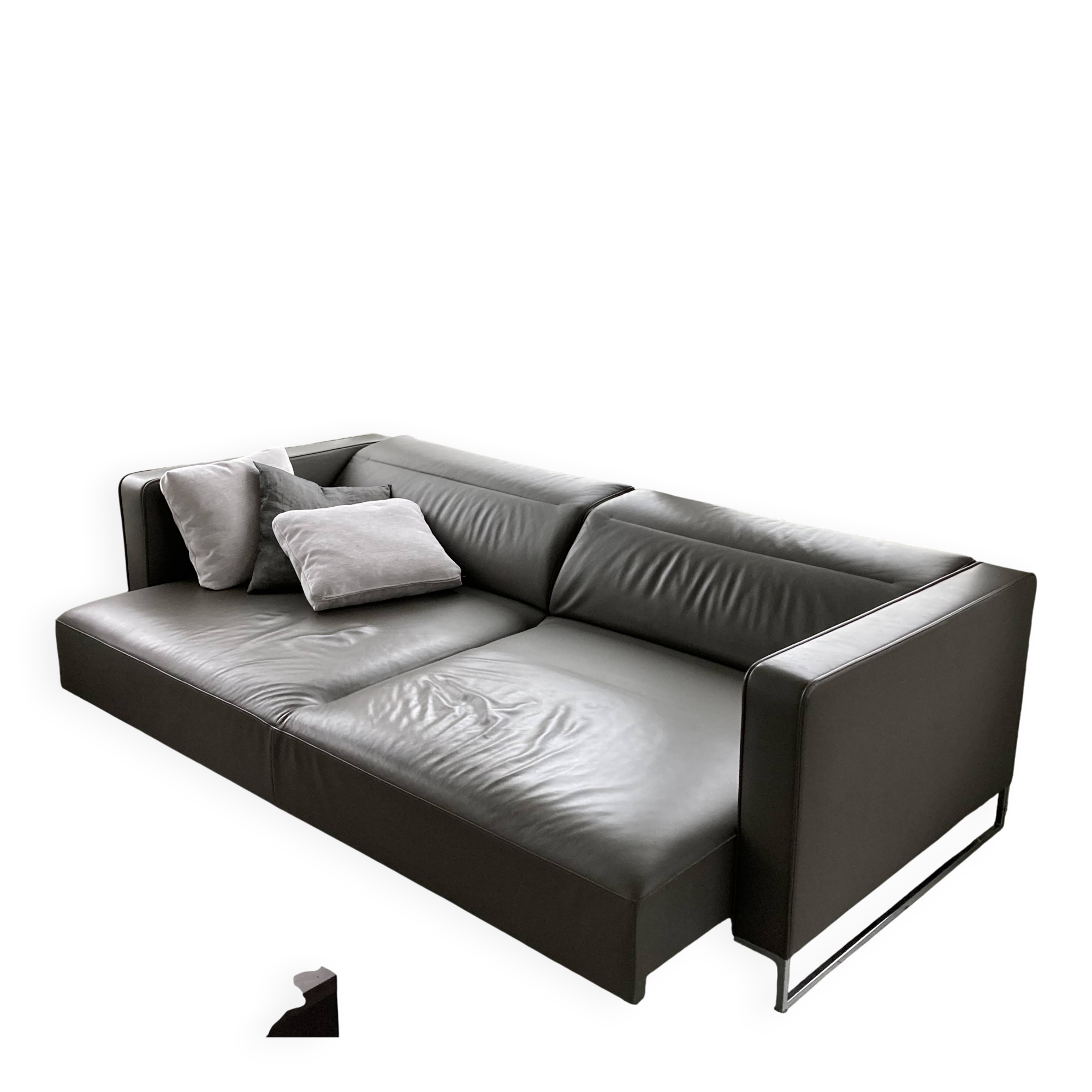 Urban Canapé – Didier Gomez for Ligne Roset – Anthracite grey leather