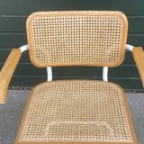 Cesca model B64 chair with armrests in white Design