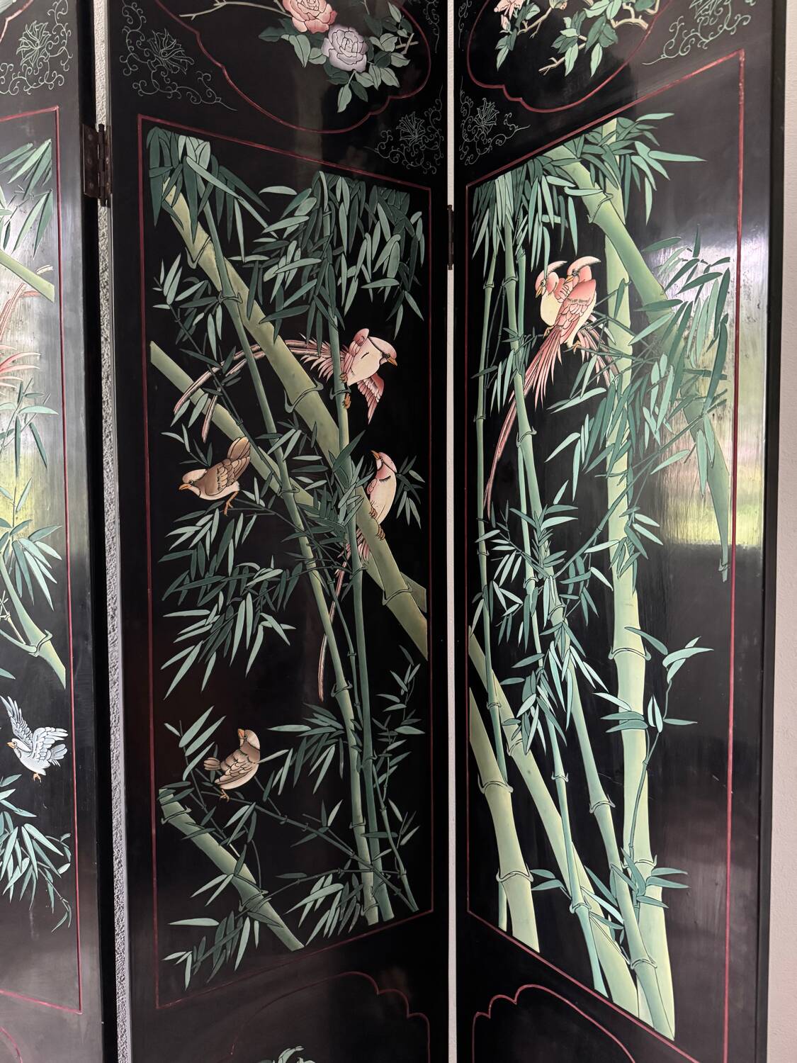Antique Chinese lacquer screen