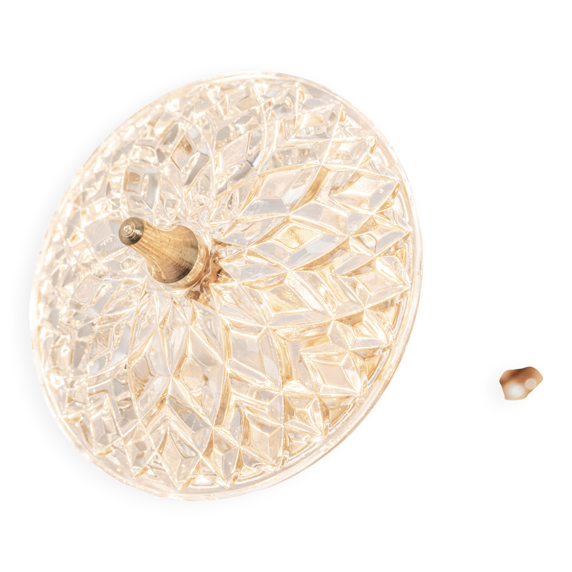 Grand superb Sputnik floral chandelier in glass and brass, Germany, 1960s.