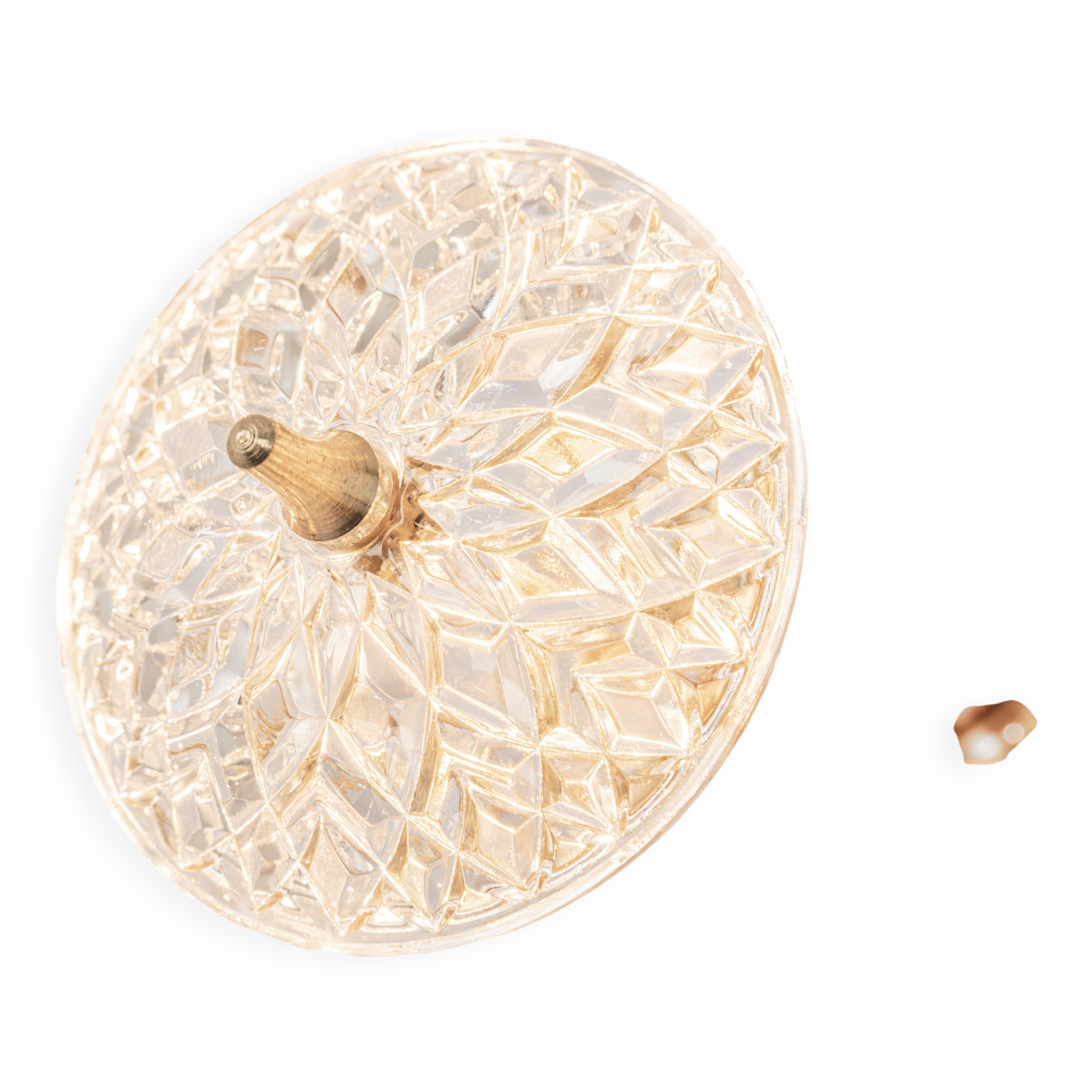 Grand superb Sputnik floral chandelier in glass and brass, Germany, 1960s.